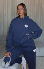 With Love Always Oversized Hoodie Navy