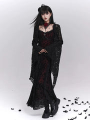 Black Gothic Slip Mini Dress for Women – Sleeveless A-Line Dress