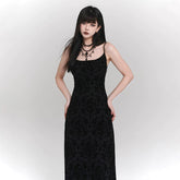 Black Suspender Mini Dress for Women – Gothic-Inspired Sleeveless Dress
