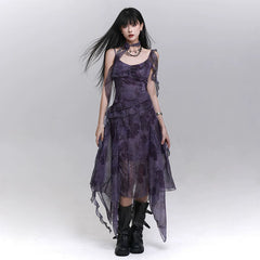 Purple Sleeveless A-Line Midi Dress for Women – Lightweight Summer Sundress