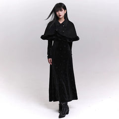Women’s Wool Blend Cloak Coat – Shawl Collar Winter Cape Coat
