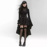 Black High-Waisted Fishtail Skirt for Women – Elegant Midi Skirt