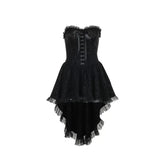 Black Strapless Mini Dress for Women – Gothic Tube Top Dress