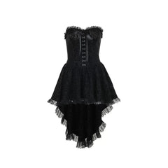 Black Strapless Mini Dress for Women – Gothic Tube Top Dress