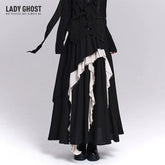Women’s Black Asymmetrical Maxi Skirt – A-Line Long Skirt