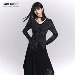 Women’s Black Long Sleeve Top – Lightweight Elegant for Fall