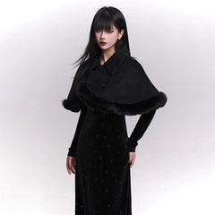 Women’s Wool Blend Cloak Coat – Shawl Collar Winter Cape Coat