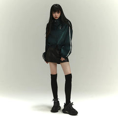 Women’s Cropped Varsity Jacket – Lightweight Baseball Jacket for Spring and Fall