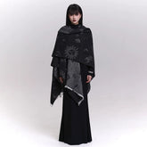 Women’s Black Shawl Scarf – Cape Style Wrap Winter Outerwear