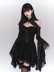 Black Strapless Mini Dress for Women – Gothic Tube Top Dress