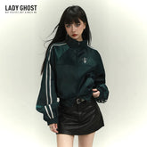 Women’s Cropped Varsity Jacket – Lightweight Baseball Jacket for Spring and Fall