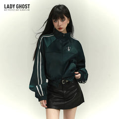 Women’s Cropped Varsity Jacket – Lightweight Baseball Jacket for Spring and Fall