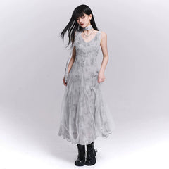 Women’s Strappy Maxi Dress – Lightweight Chiffon A-Line Dress