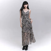 Black Suspender Maxi Dress for Women – A-Line Sleeveless Summer Dress