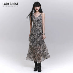 Black Suspender Maxi Dress for Women – A-Line Sleeveless Summer Dress