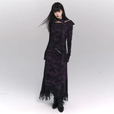 Purple A-Line Maxi Dress for Women – Gothic-Inspired Summer Dress