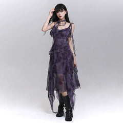 Purple Sleeveless A-Line Midi Dress for Women – Lightweight Summer Sundress