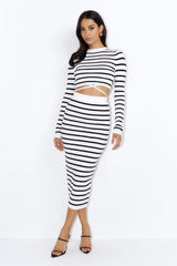 Set On You Knitted Crop Top White