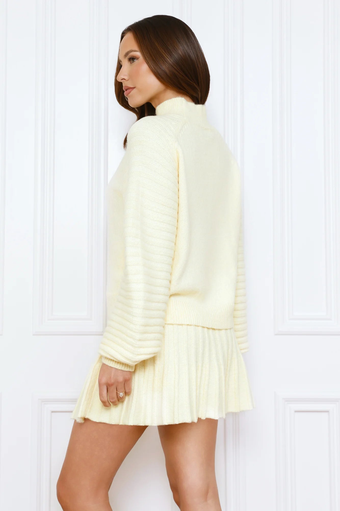 Seasonal Style Knit Sweater Yellow