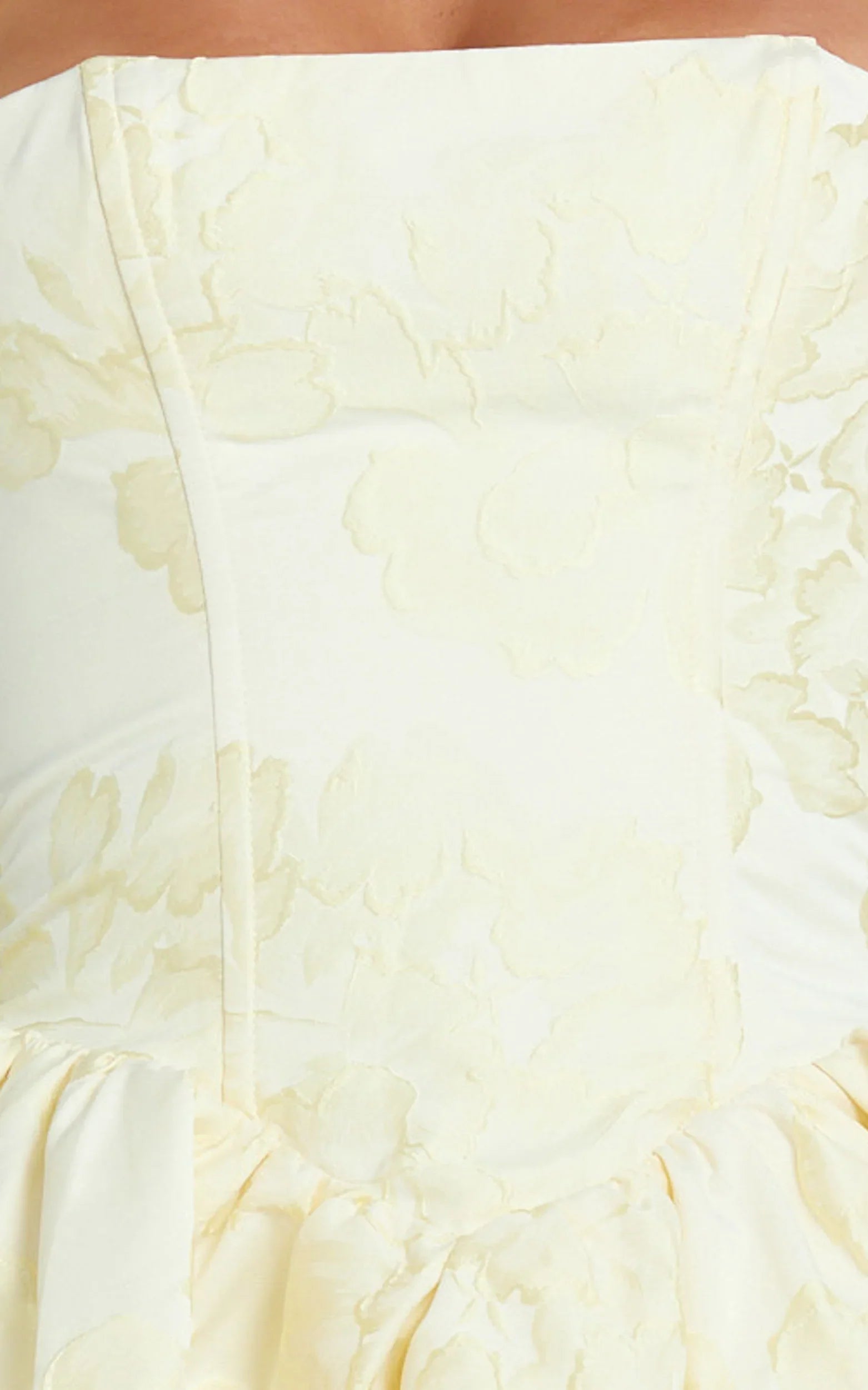 Maddy Mini Dress Square Neck Halter Fit And Flare Dress in Lemon