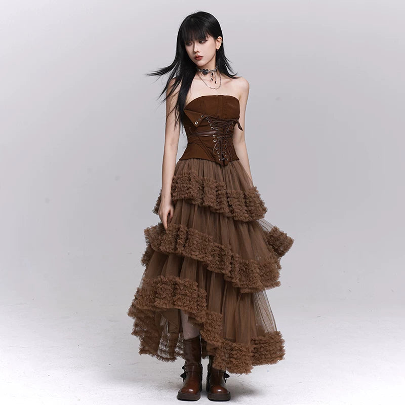 Women’s Strapless Corset Top – Boned Tube Top, Slim Fit Bustier