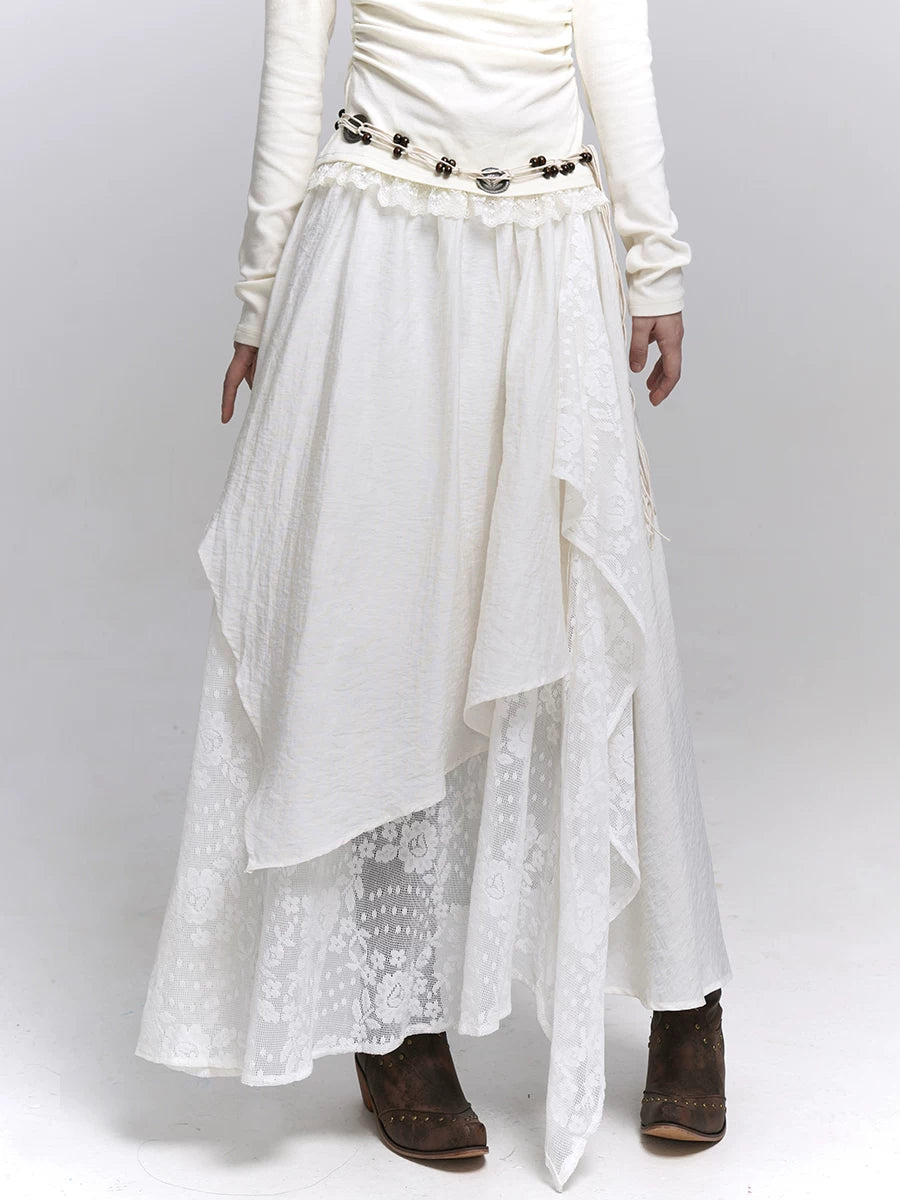 Brown A-Line Maxi Skirt for Women – High-Waisted Fall Skirt