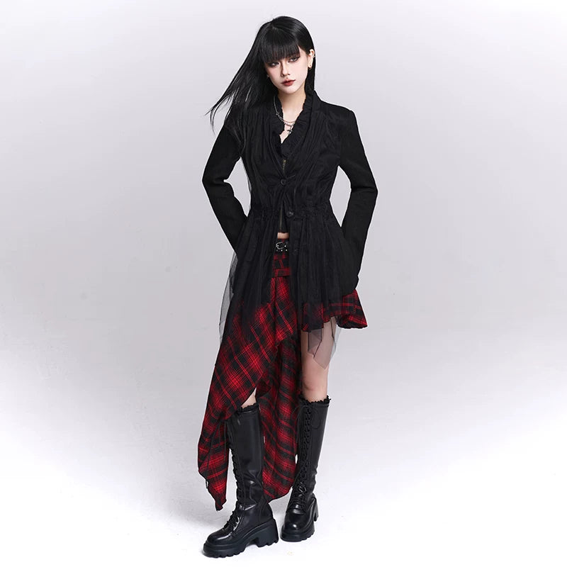 Women’s Black Tailored Blazer – Waist-Cinching Slim Fit Jacket