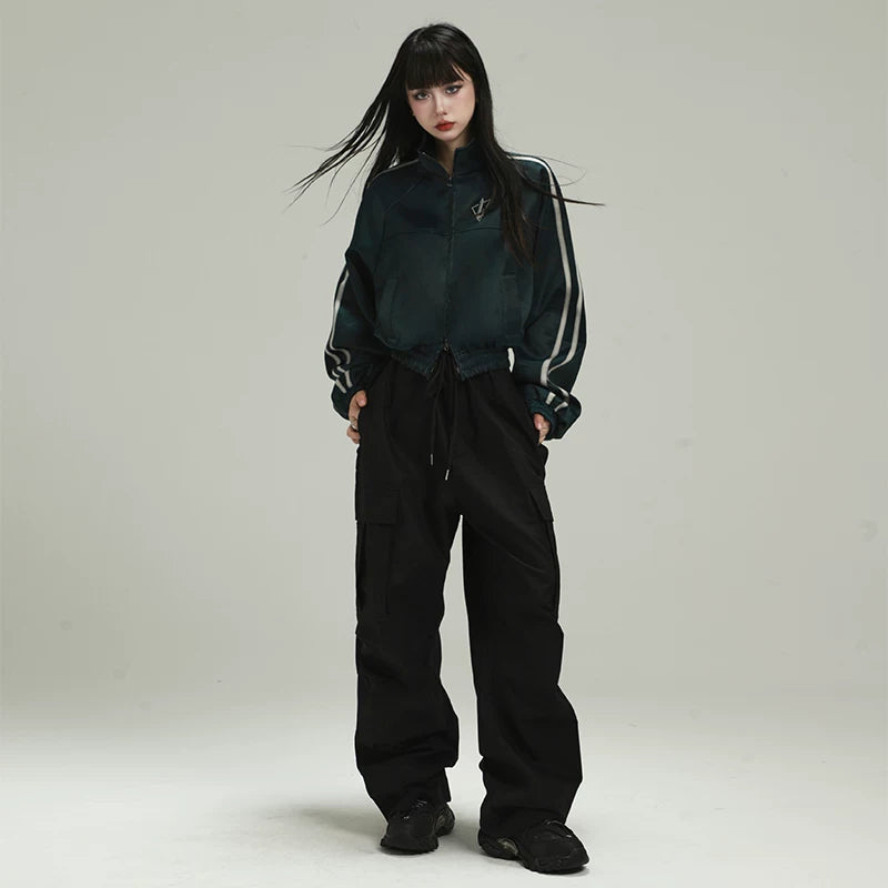 Women’s Cropped Varsity Jacket – Lightweight Baseball Jacket for Spring and Fall