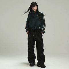 Women’s Cropped Varsity Jacket – Lightweight Baseball Jacket for Spring and Fall