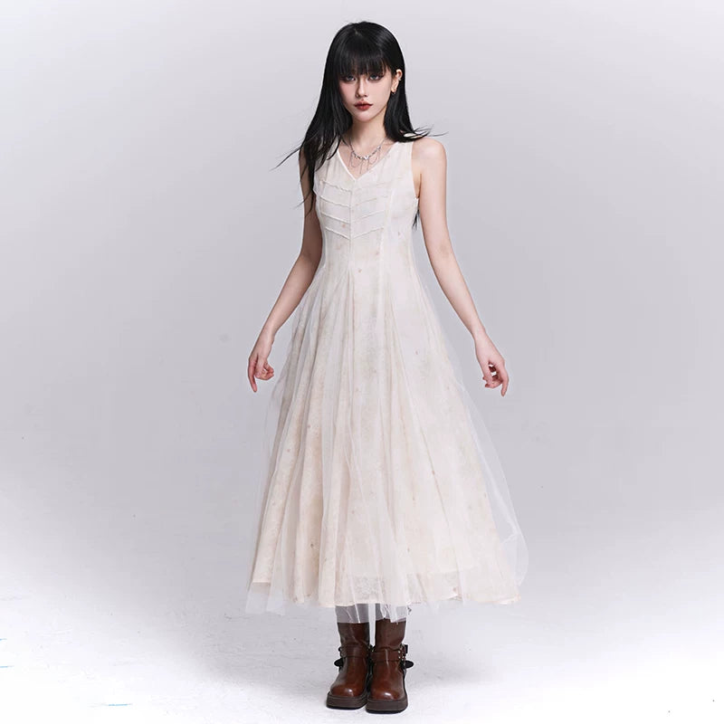 Women’s Strappy Maxi Dress – Lightweight Chiffon A-Line Dress