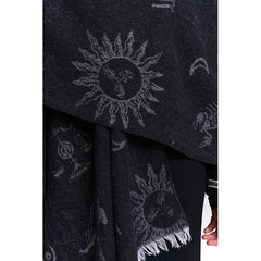 Women’s Black Shawl Scarf – Cape Style Wrap Winter Outerwear