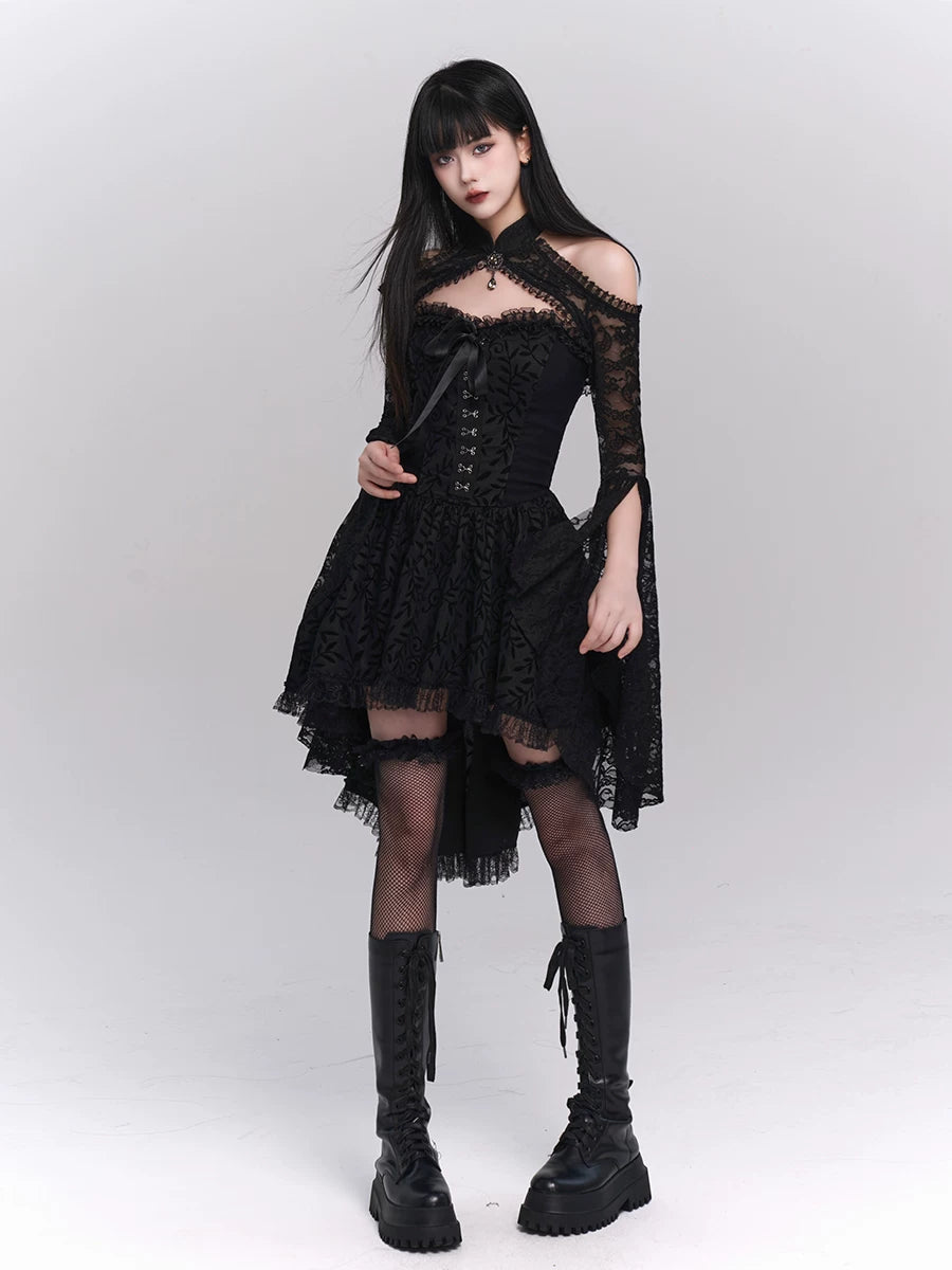 Black Strapless Mini Dress for Women – Gothic Tube Top Dress