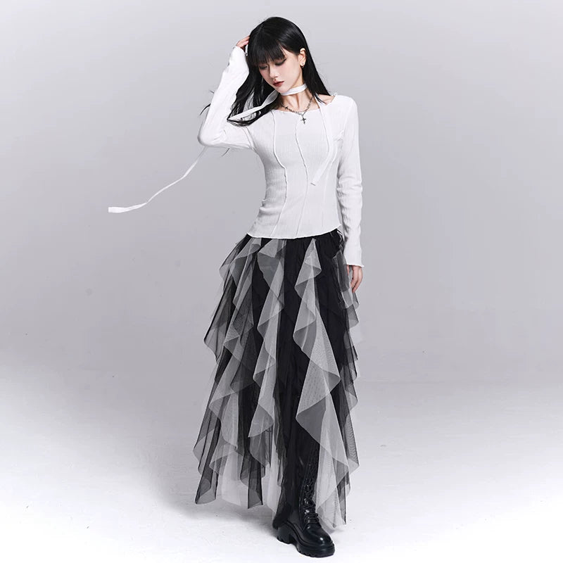 Women’s White Slim Fit Top – Lightweight Base Layer Shirt