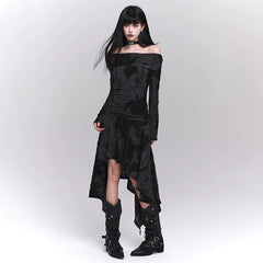 Women’s One-Shoulder Asymmetrical Midi Dress – Elegant Style for Events
