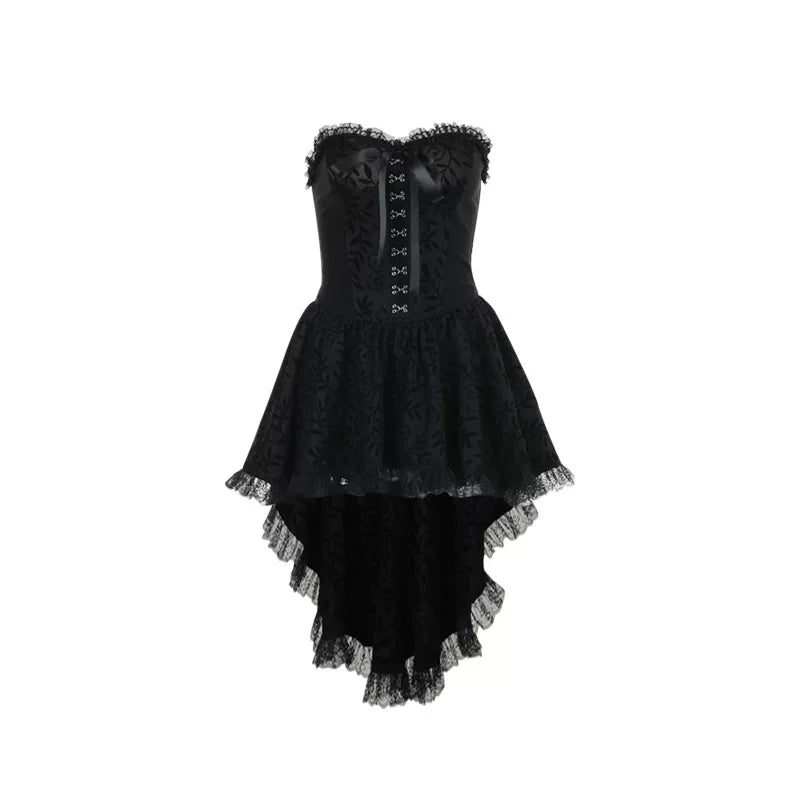 Black Strapless Mini Dress for Women – Gothic Tube Top Dress