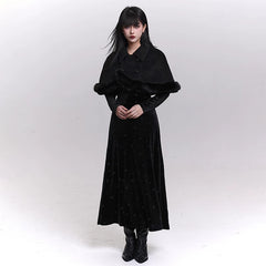 Women’s Wool Blend Cloak Coat – Shawl Collar Winter Cape Coat