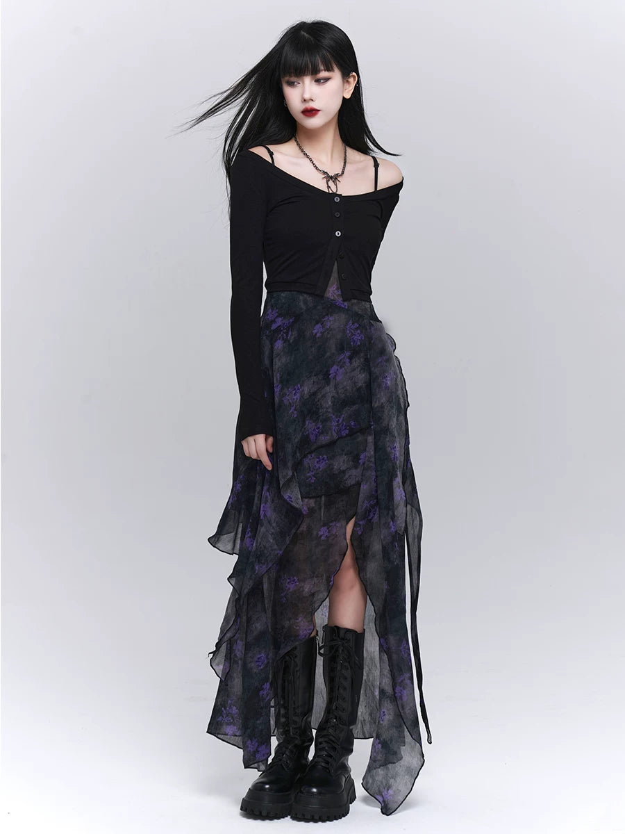 Women’s Irregular Hem Suspender Midi Dress – Lightweight A-Line for Summer
