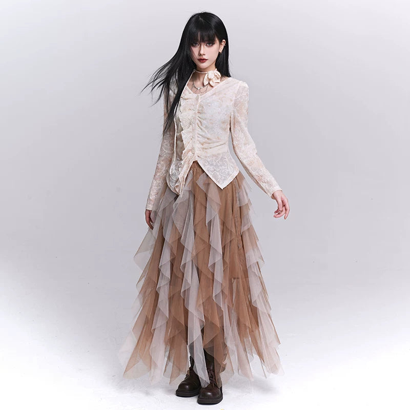 Women’s Black Long Sleeve Top – Lightweight Elegant for Fall