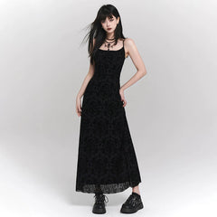 Black Suspender Mini Dress for Women – Gothic-Inspired Sleeveless Dress