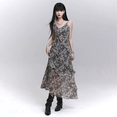 Black Suspender Maxi Dress for Women – A-Line Sleeveless Summer Dress