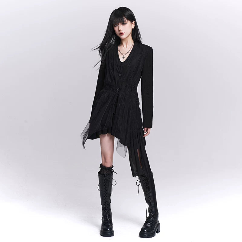 Women’s Black Tailored Blazer – Waist-Cinching Slim Fit Jacket