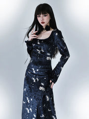 Women’s Velvet Maxi Dress – Elegant A-Line Retro Style Dress
