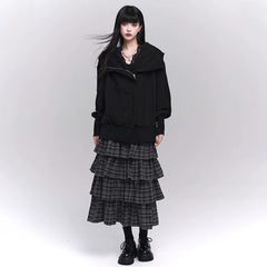 Women’s Plaid Tiered Maxi Skirt – High-Waisted A-Line Skirt for Spring