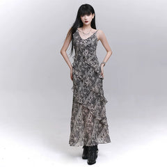 Black Suspender Maxi Dress for Women – A-Line Sleeveless Summer Dress