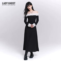 Women’s Black One-Shoulder Maxi Dress – Slim Fit Asymmetrical Dress