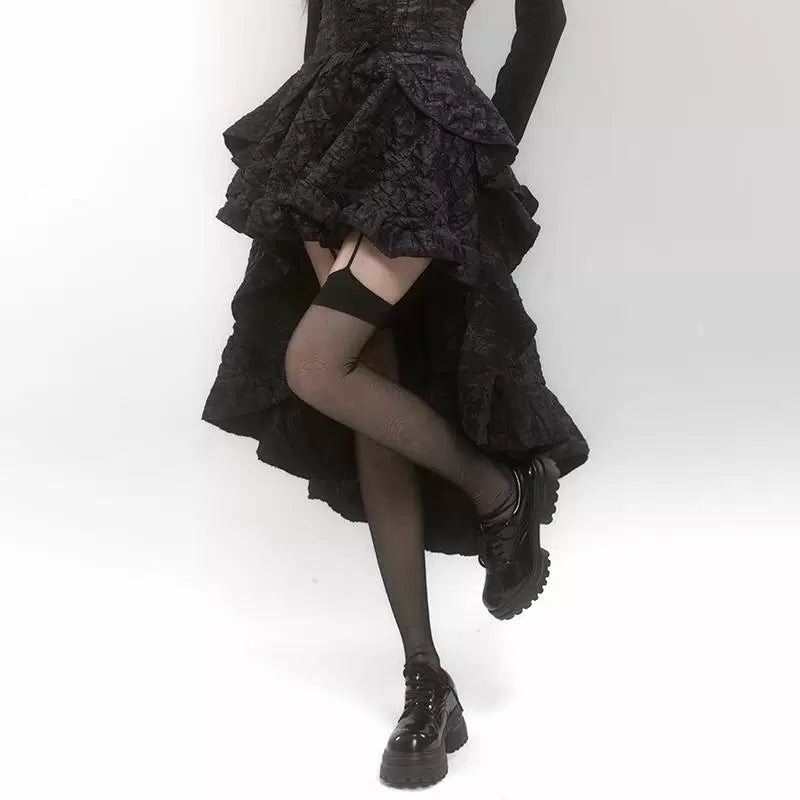 Black High-Waisted Fishtail Skirt for Women – Elegant Midi Skirt