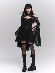 Black Strapless Mini Dress for Women – Gothic Tube Top Dress