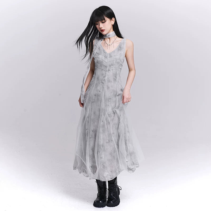 Women’s Strappy Maxi Dress – Lightweight Chiffon A-Line Dress
