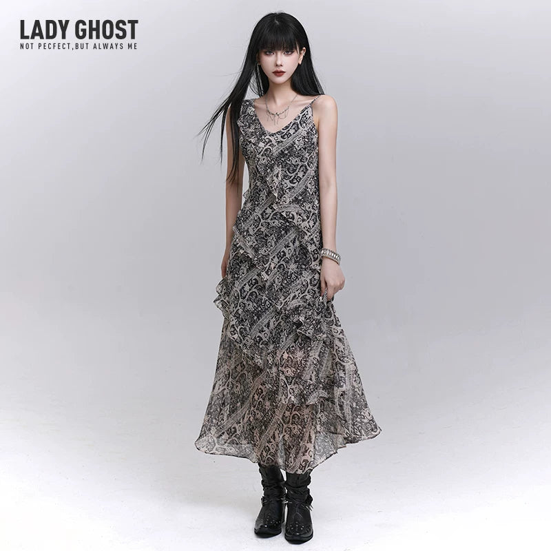 Black Suspender Maxi Dress for Women – A-Line Sleeveless Summer Dress