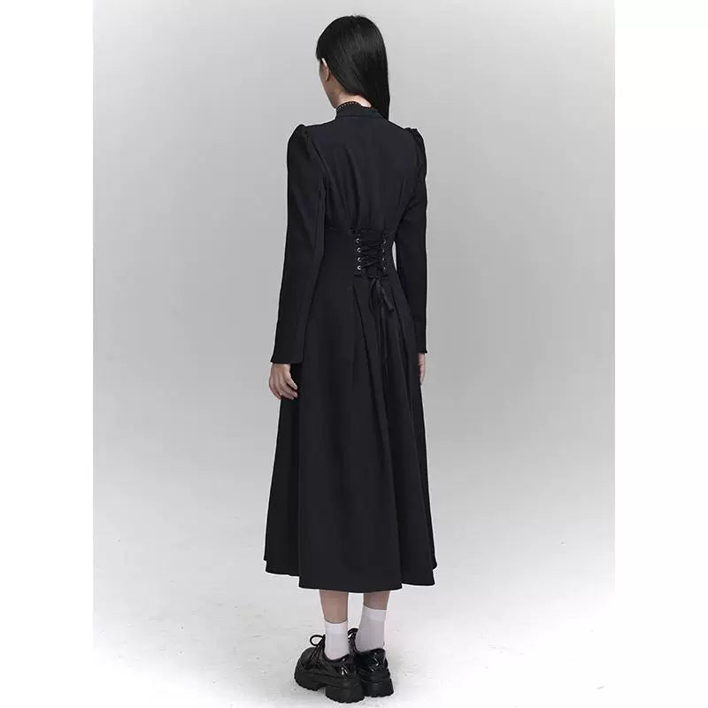 Women’s Black Maxi Dress – Palace Style Elegant Dress for Events